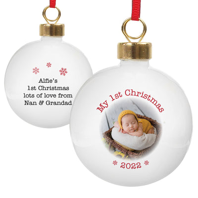 Personalised 1st Christmas 2022 Photo Upload Bauble