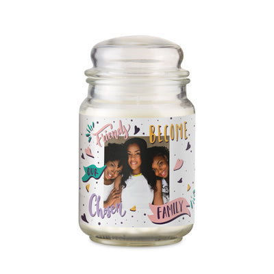 Personalised Chosen Family Photo Upload Large Scented Jar Candle