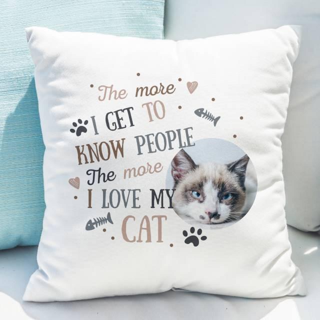 I Love My Cat Photo Upload Filled Cushion - Shop Personalised Gifts