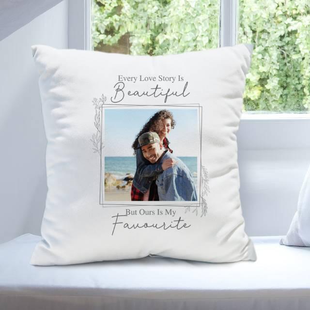 Love Story Photo Upload Filled Cushion - Shop Personalised Gifts