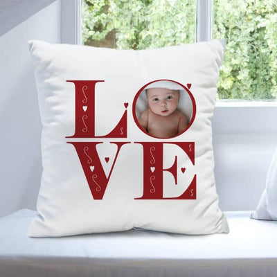 LOVE Photo Upload Filled Cushion - Shop Personalised Gifts