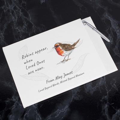 Personalised Robins Appear Guest Book - Shop Personalised Gifts