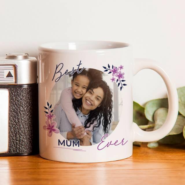 Floral Best Ever Photo Upload Sublimation Ceramic Mug - Shop Personalised Gifts