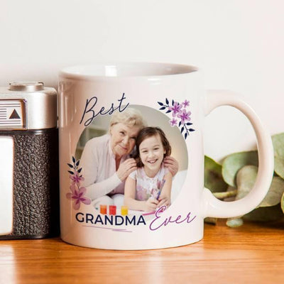 Floral Best Ever Photo Upload Sublimation Ceramic Mug - Shop Personalised Gifts