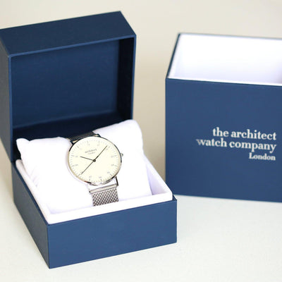 Personalised Architect Men's Architect Zephyr With Steel Silver Mesh Strap - Shop Personalised Gifts