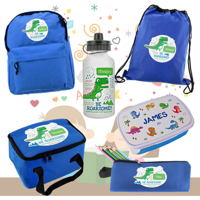 Personalised Be Roarsome Themed School Bag Starter Set