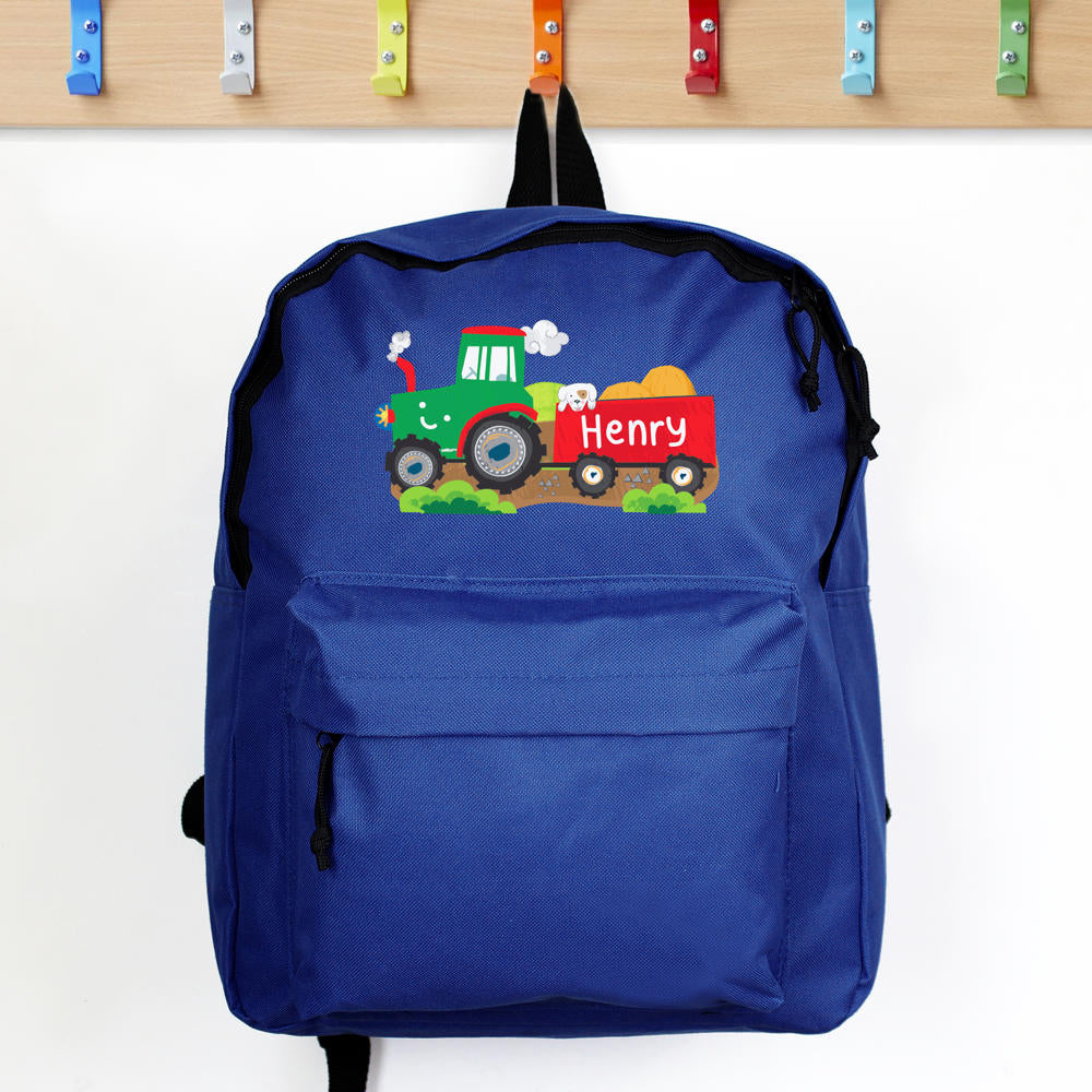 Personalised Tractor Themed School Bag Starter Set