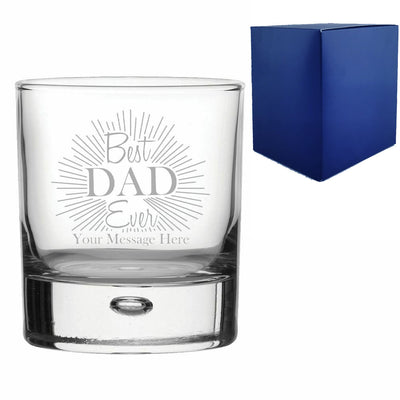 Engraved Bubble Whisky Glass with Best Dad Ever design Image 1