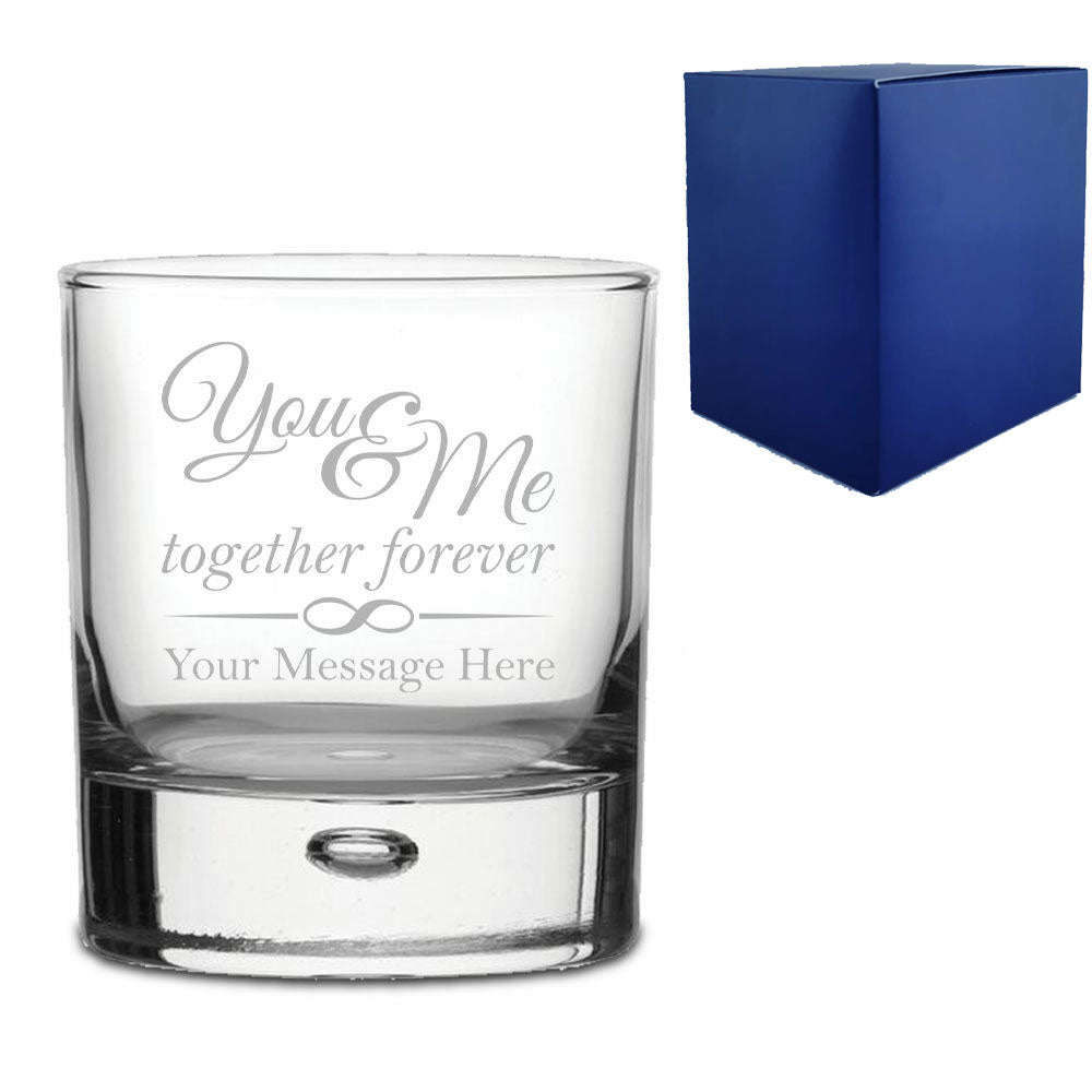 Engraved Whisky Tumbler with You & Me, together forever Design Image 1
