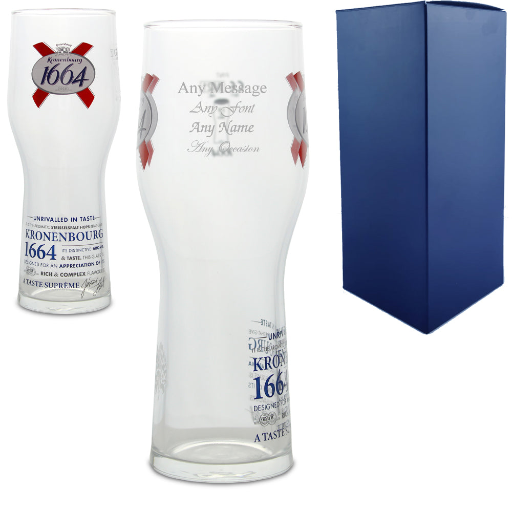 Engraved Kronenbourg Pint Glass Image 1