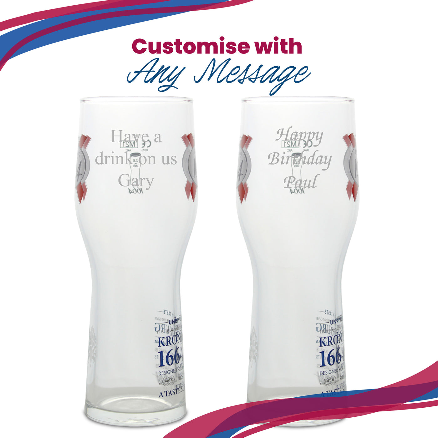 Engraved Kronenbourg Pint Glass Image 5