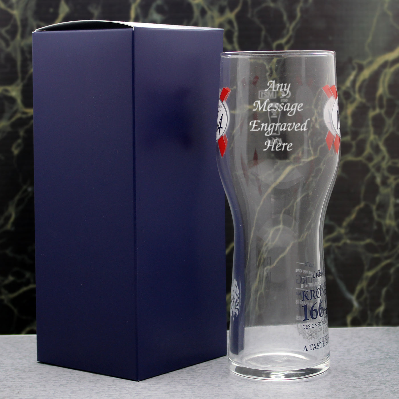 Engraved Kronenbourg Pint Glass Image 3