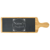 Engraved Bamboo and Slate Cheeseboard with Name's Cheeseboard with Circle Design Image 1