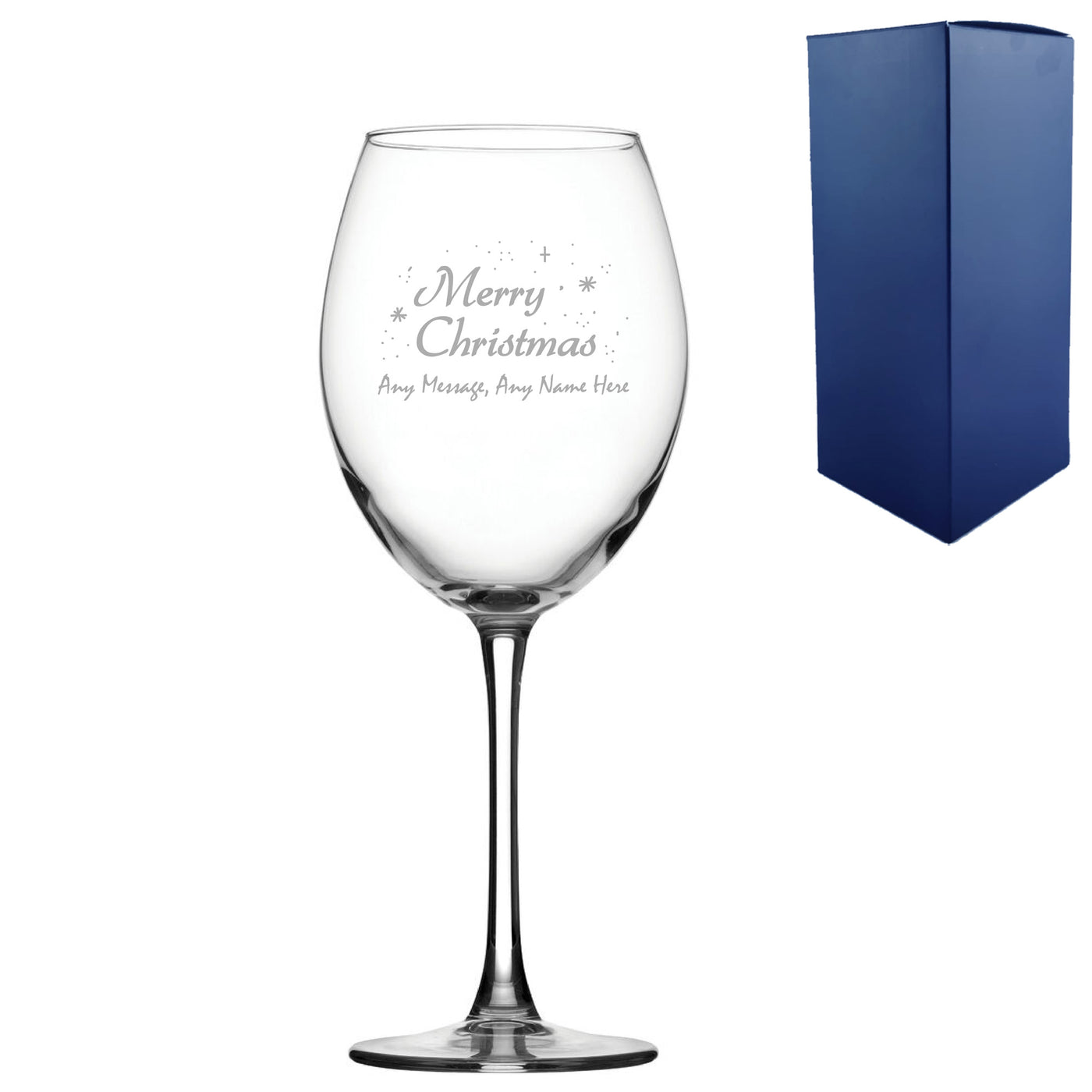 Engraved Merry Christmas Enoteca Wine Glass, Gift Boxed Image 1