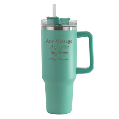 Engraved Extra Large Teal Travel Cup 40oz/1135ml, Any Message Image 1