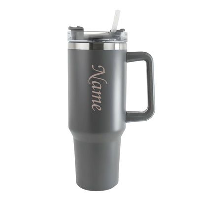 Engraved Extra Large Grey Travel Cup 40oz/1135ml, Any Name Image 1