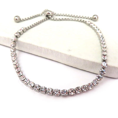 Diamante Slider Silver Plated Bracelet