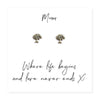 Family Tree Sterling Silver Earrings on Message Card For Mum - Non Personalised - Shop Personalised Gifts