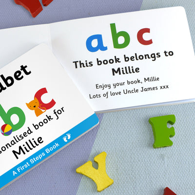 First Steps Alphabet Personalised Board Book - Shop Personalised Gifts