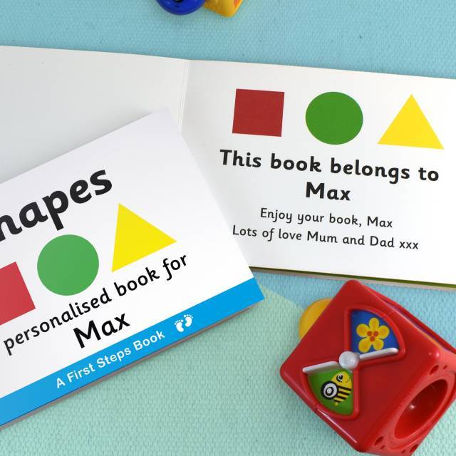 First Steps Shapes Personalised Board Book - Shop Personalised Gifts