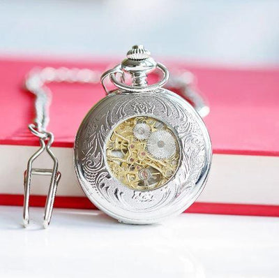 Own Handwriting Engraved Roman Skeleton Pocket Watch - Shop Personalised Gifts