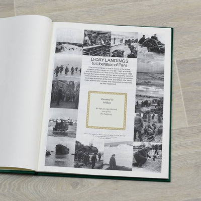 D-Day Landings Newspaper Book - Green Leatherette - Shop Personalised Gifts