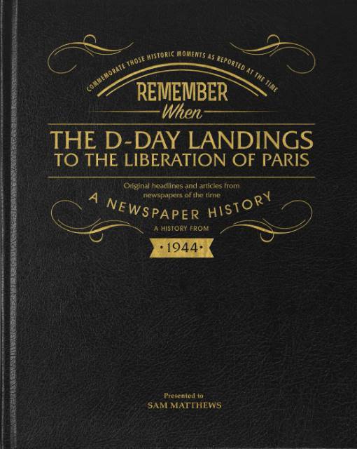 D-Day Landings Newspaper Book - Black Leather - Shop Personalised Gifts