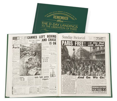 D-Day Landings Newspaper Book - Green Leatherette - Shop Personalised Gifts