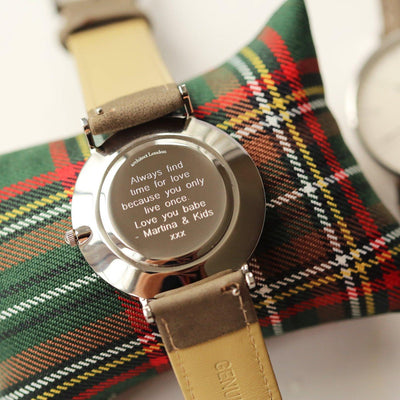 Personalised Men's Architect Zephyr Watch With Urban Grey Strap & Modern Font - Shop Personalised Gifts