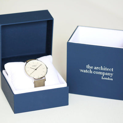 Personalised Men's Architect Zephyr Watch With Urban Grey Strap & Modern Font - Shop Personalised Gifts
