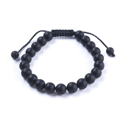 Men's Black Agate Bracelet - Non Personalised - Shop Personalised Gifts