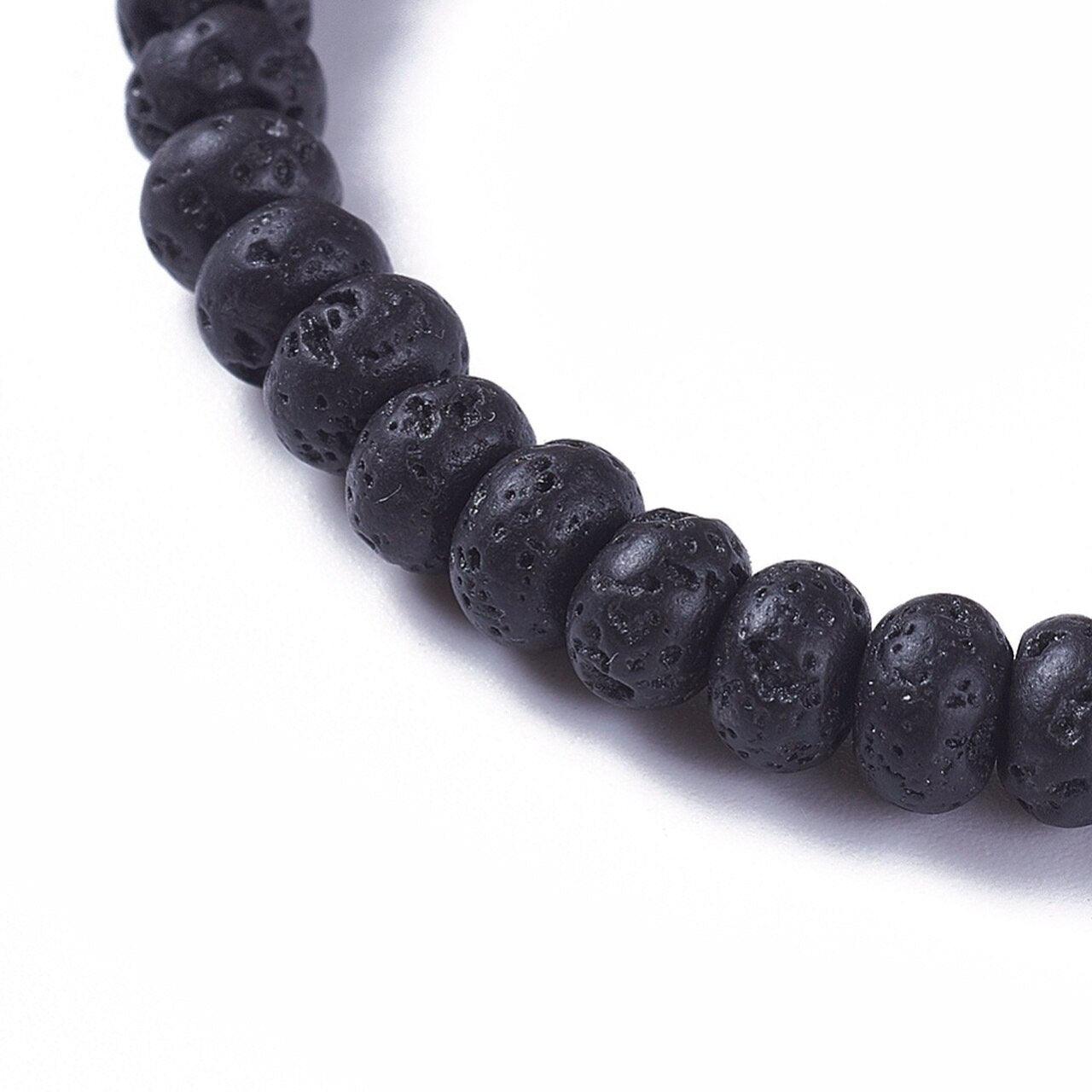 Men's Black Lava Bead Bracelet - Non Personalised - Shop Personalised Gifts