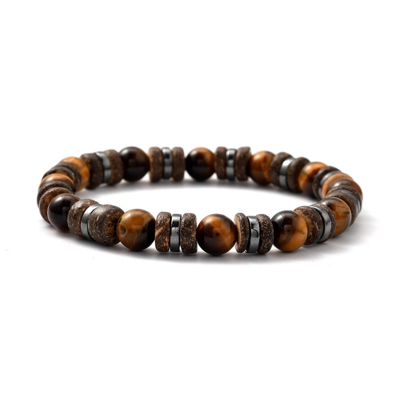 Men's Tigers Eye Beaded Stretch Bracelet - Non Personalised - Shop Personalised Gifts