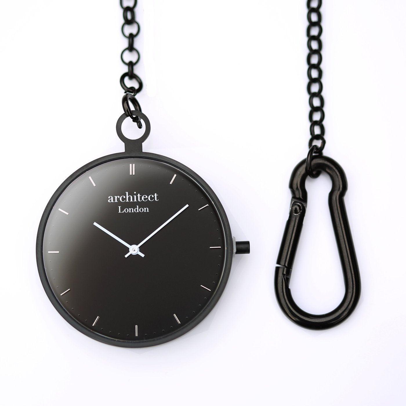 Own Handwriting Engraved Modern Pocket Watch Black - Shop Personalised Gifts