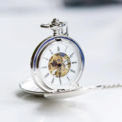 Own Handwriting Engraved Dual Opening Pocket Watch - Shop Personalised Gifts