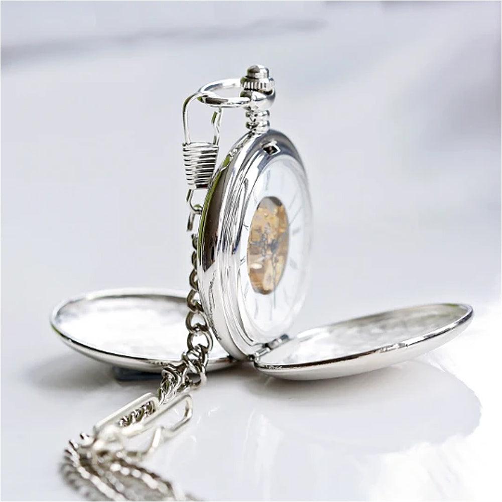 Own Handwriting Engraved Dual Opening Pocket Watch - Shop Personalised Gifts