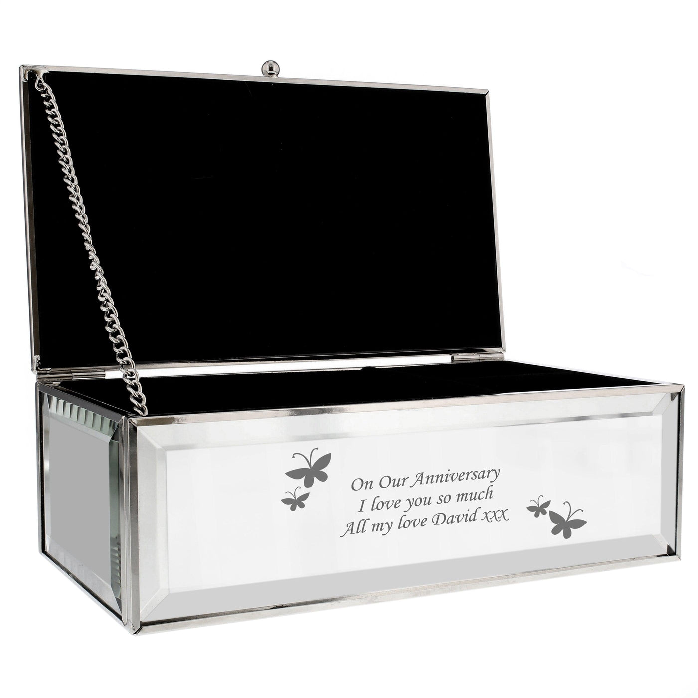 Personalised Butterflies Mirrored Jewellery Box - Shop Personalised Gifts