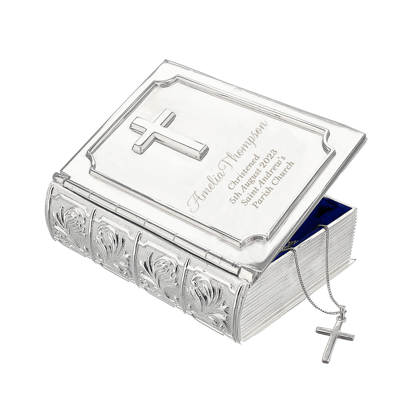 Personalised Bible Nickel Plated Trinket Box
