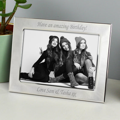 Personalised Silver Plated 7x5 Landscape Photo Frame - Shop Personalised Gifts