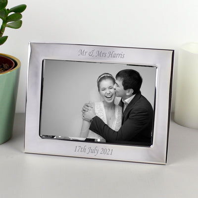 Personalised Silver Plated 7x5 Landscape Photo Frame - Shop Personalised Gifts