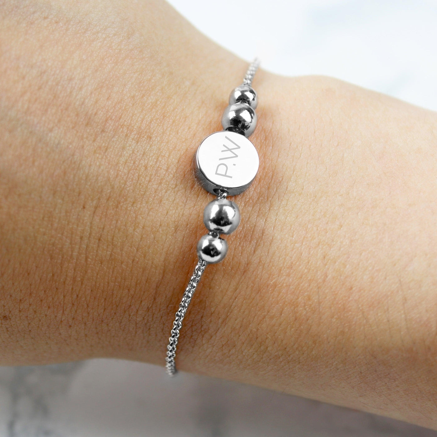 Personalised Silver Plated Initials Disc Bracelet - Shop Personalised Gifts