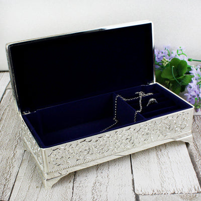 Personalised Swirls & Hearts Antique Silver Plated Jewellery Box - Shop Personalised Gifts