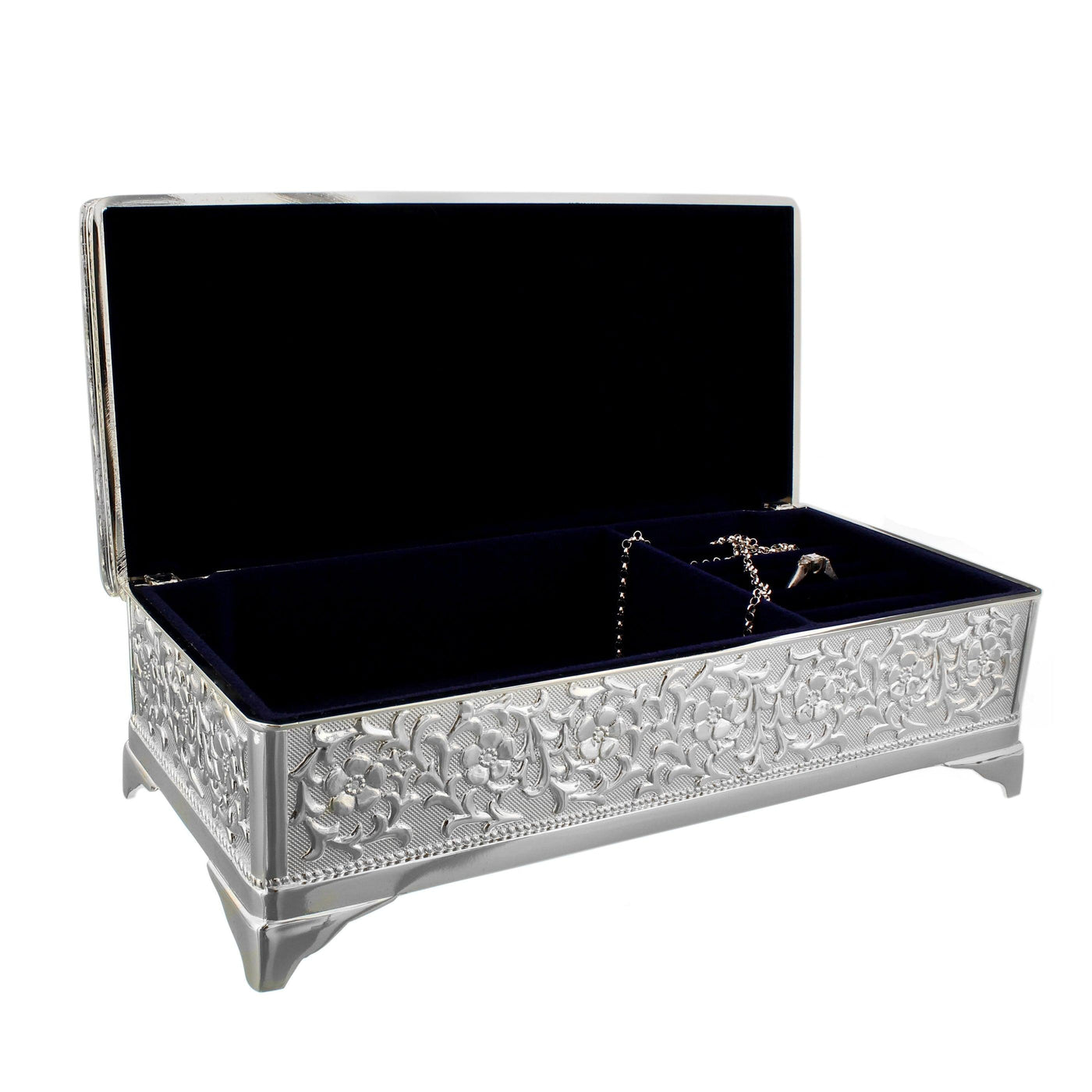 Personalised Swirls & Hearts Antique Silver Plated Jewellery Box - Shop Personalised Gifts