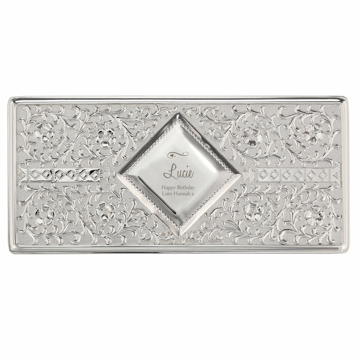 Personalised Swirls & Hearts Antique Silver Plated Jewellery Box - Shop Personalised Gifts