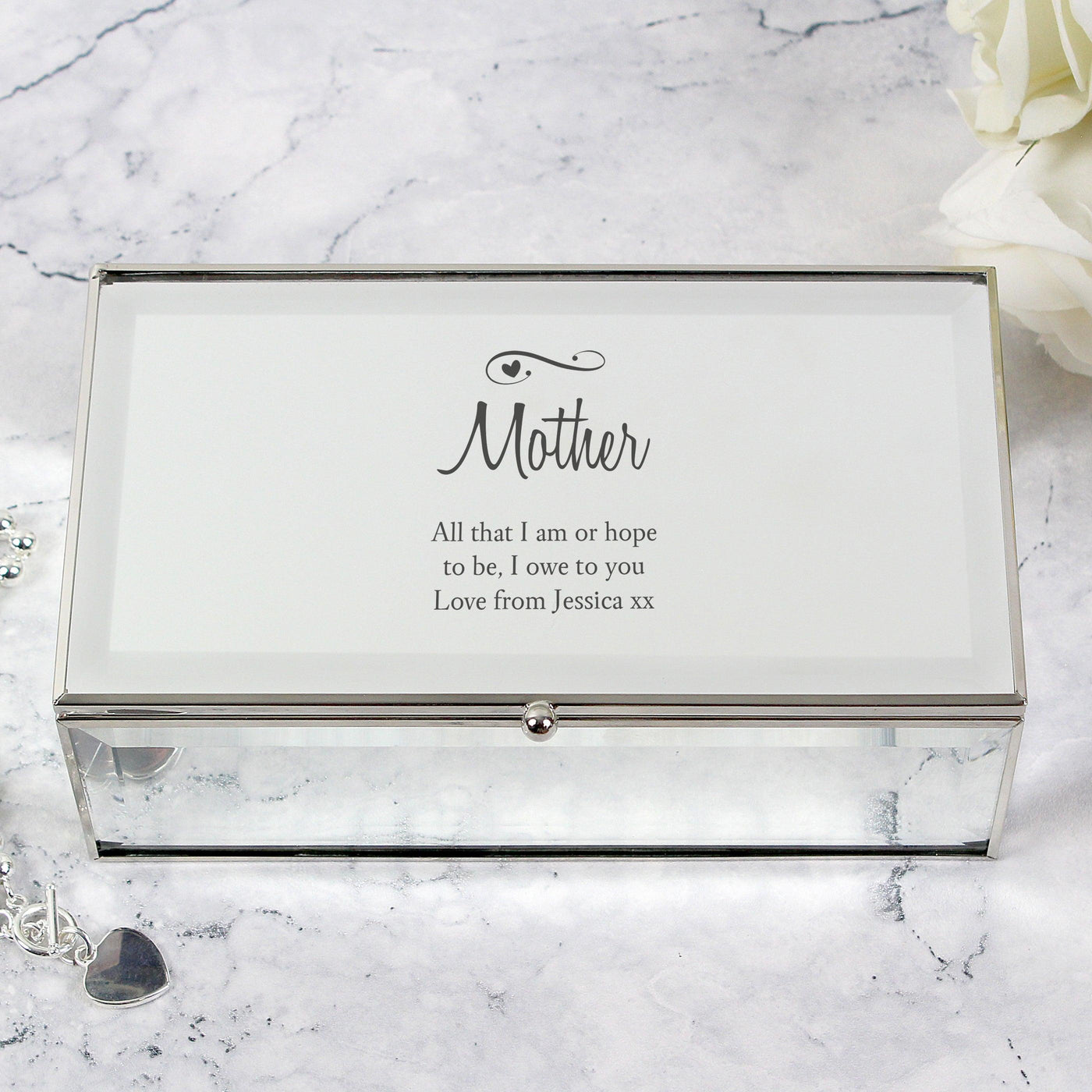 Personalised Swirls & Hearts Mirrored Jewellery Box - Shop Personalised Gifts