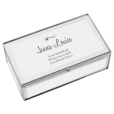 Personalised Swirls & Hearts Mirrored Jewellery Box - Shop Personalised Gifts