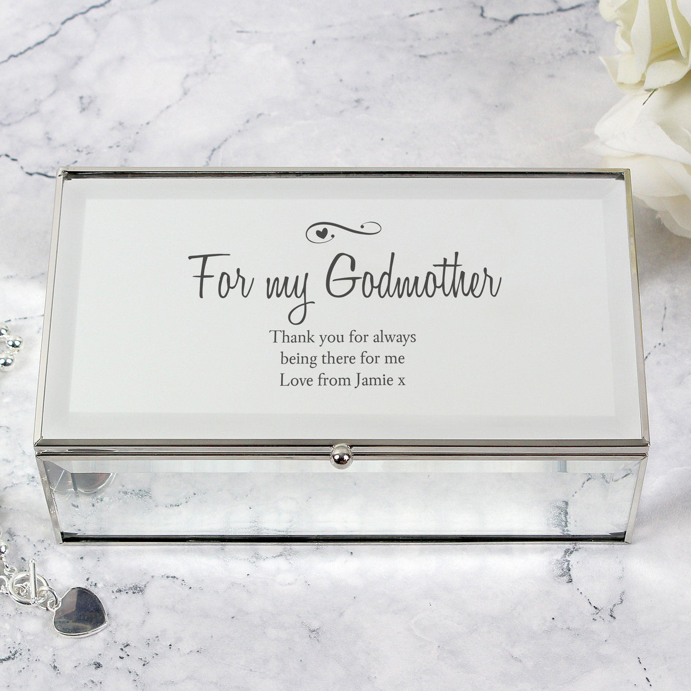 Personalised Swirls & Hearts Mirrored Jewellery Box - Shop Personalised Gifts