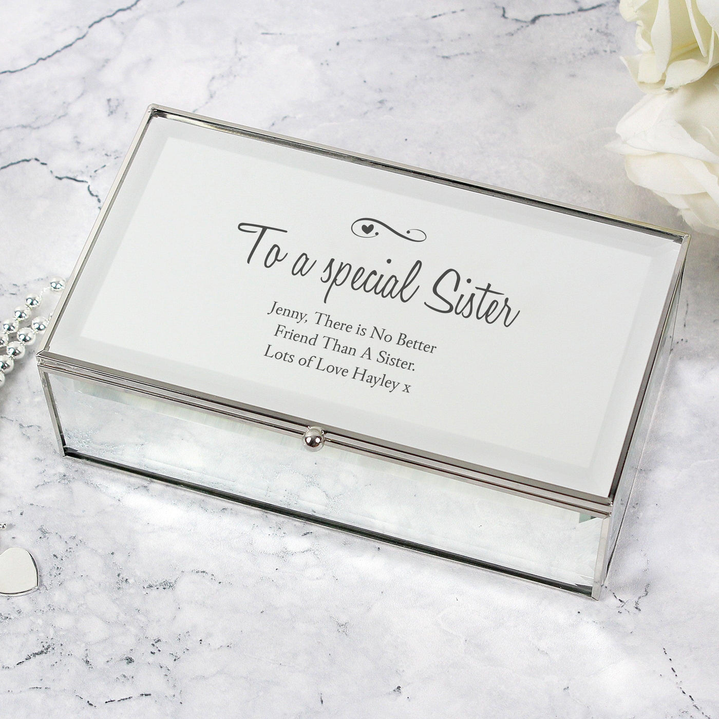 Personalised Swirls & Hearts Mirrored Jewellery Box - Shop Personalised Gifts