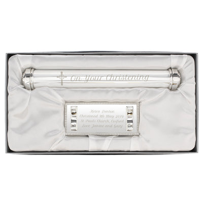 Personalised 'On Your Christening' Silver Plated Certificate Holder