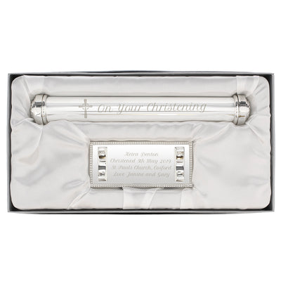 Personalised 'On Your Christening' Silver Plated Certificate Holder